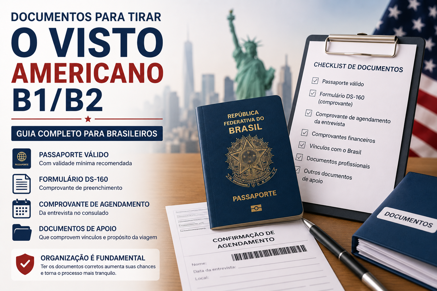 Documentos para tirar o visto americano B1/B2